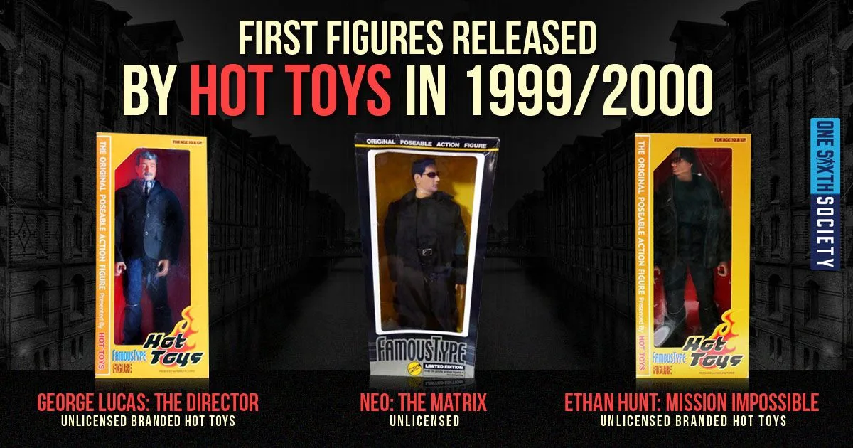 Three early boxed figures labelled George Lucas: The Director, Neo: The Matrix and Ethan Hunt: Mission Impossible in a historical comparison graphic.