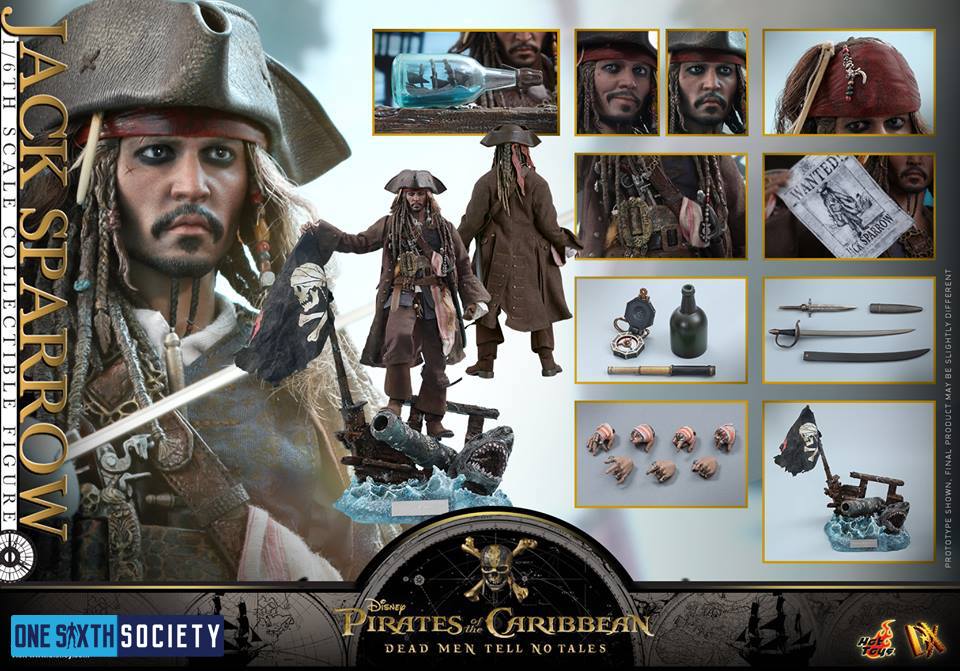 Hot Toys Dx15 Captain Jack Sparrow Figure One Sixth Society 7013