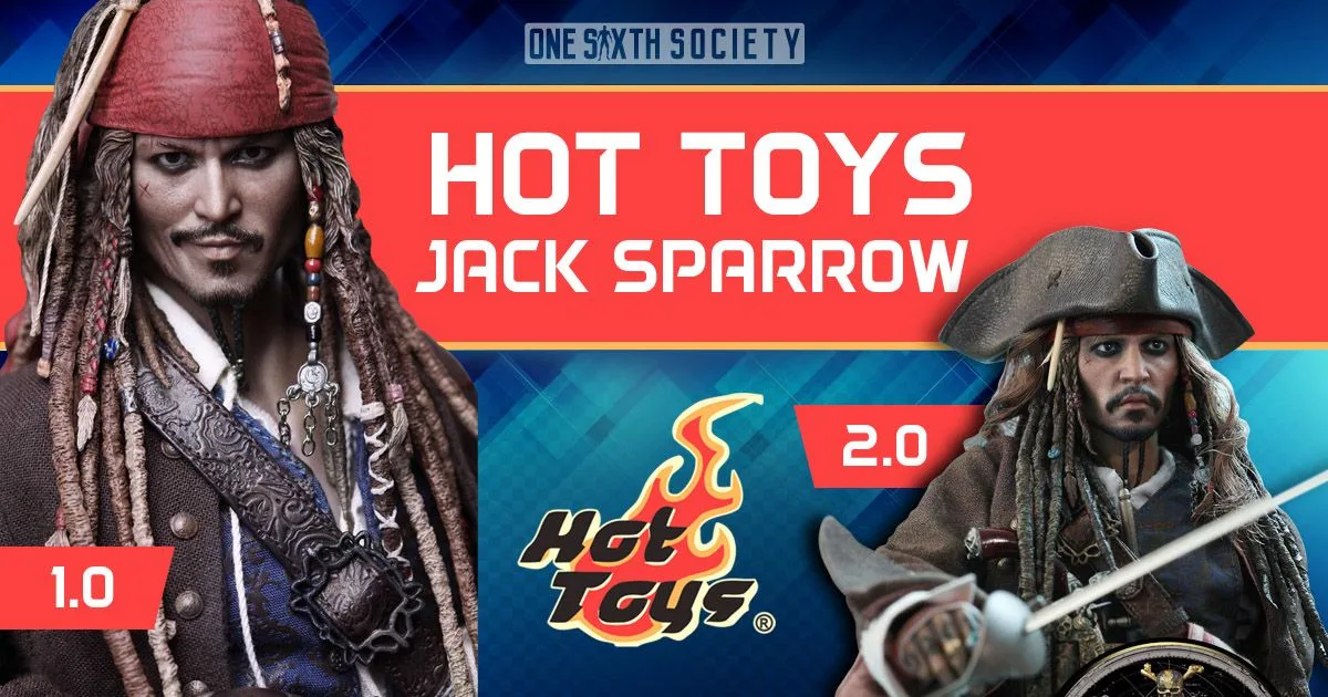 Jack Sparrow comparison labelled 1.0 and 2.0, with a bandanna-wearing head close-up beside a tricorn-hatted figure holding a sword.
