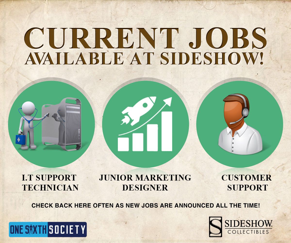 Sideshow Collectibles Jobs One Sixth Society