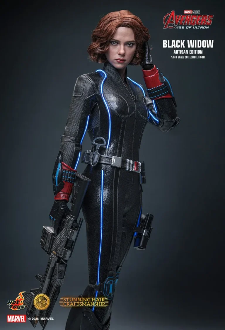 Black Widow MMS925AE with a rifle and raised gloved hand