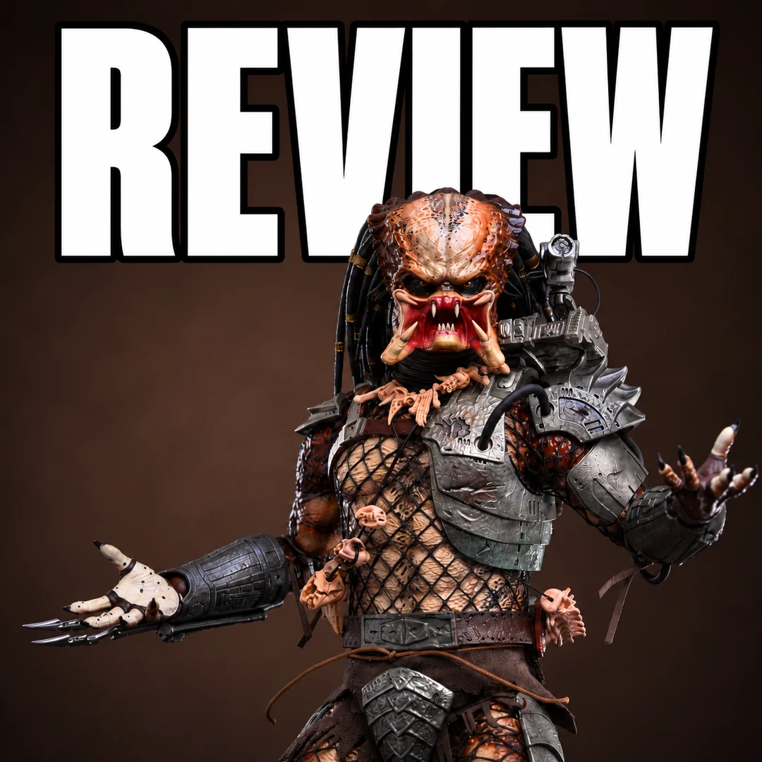 Hot Toys Predator 2.0 Jungle Hunter review artwork with a large REVIEW heading.